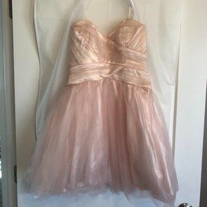 Strapless fit and flare homecoming/formal dress